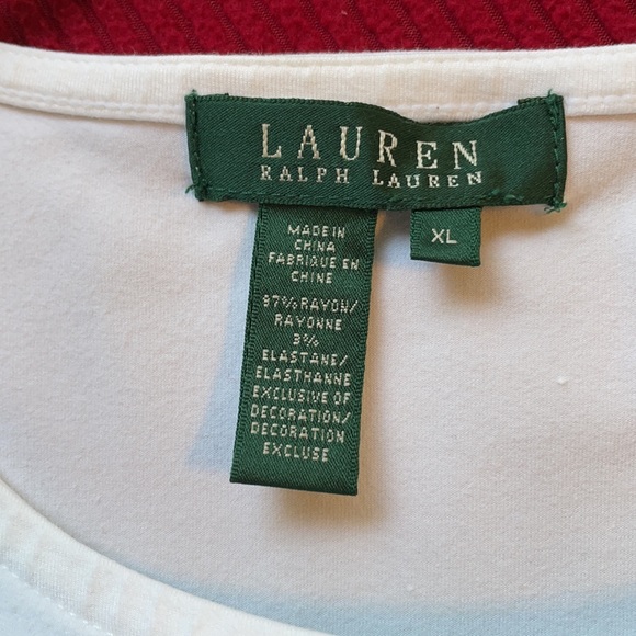 Lauren Ralph Lauren White Top With Ruffled Sleeves - Picture 3 of 6